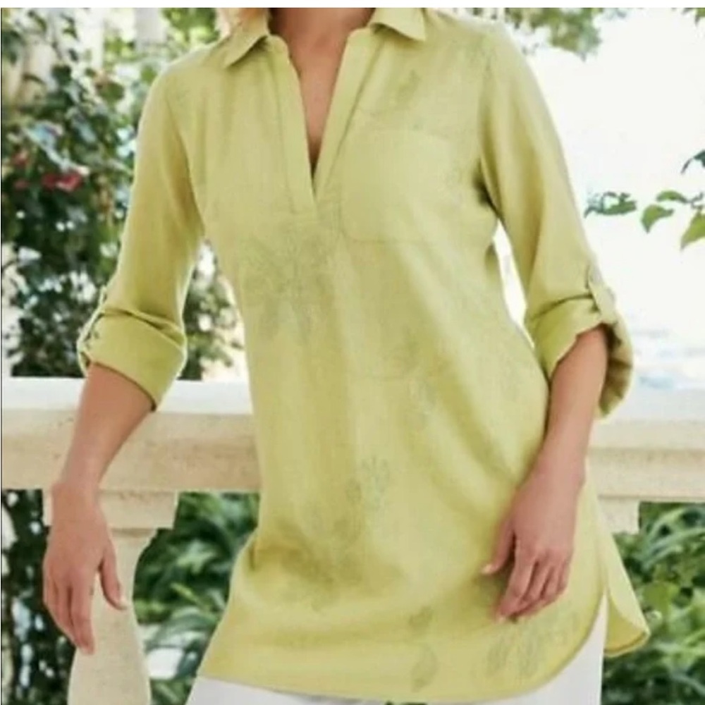 Soft Surroundings Livvie Cotton/Linen Blend Top